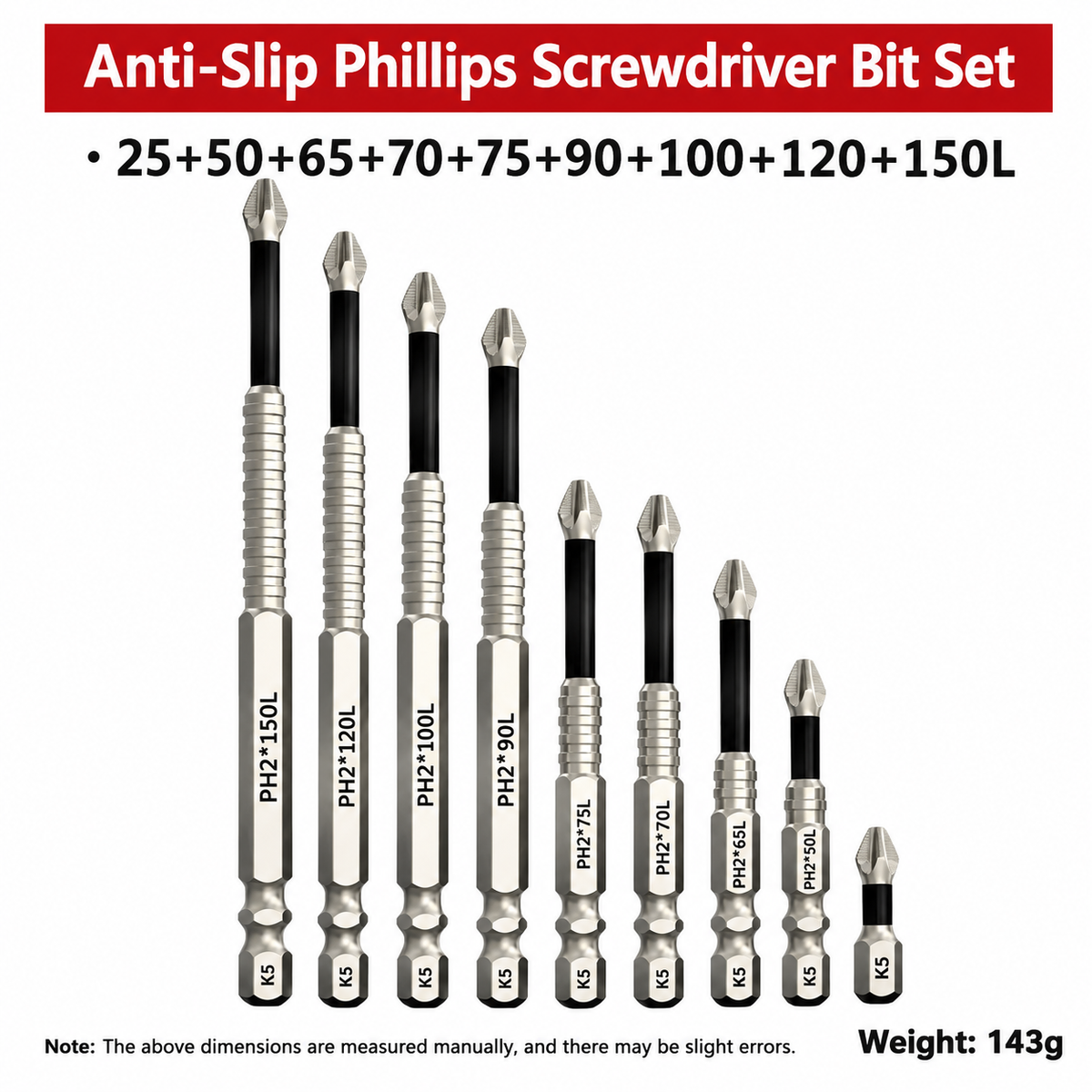 6-Piece Magnetic Screwdriver Bit Set