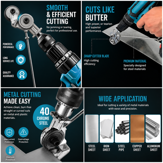 Drill-Powered Metal Cutter