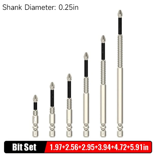 6-Piece Magnetic Screwdriver Bit Set